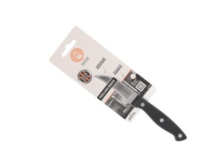 Nóż Obierak MasterChef Czarny Srebrzysty Stal nierdzewna 7 cm (24 Sztuk)