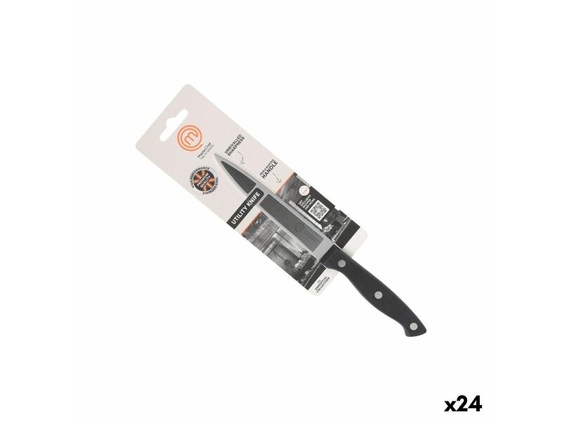 Nóż kuchenny MasterChef Czarny Srebrzysty 12 cm Uniwersalny (24 Sztuk)
