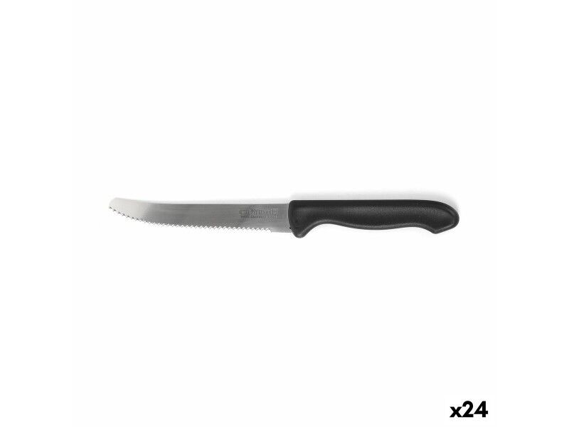Zestaw Noży do Mięsa Cuyfor Czarny Srebrzysty 12 cm 6 Części (24 Sztuk)