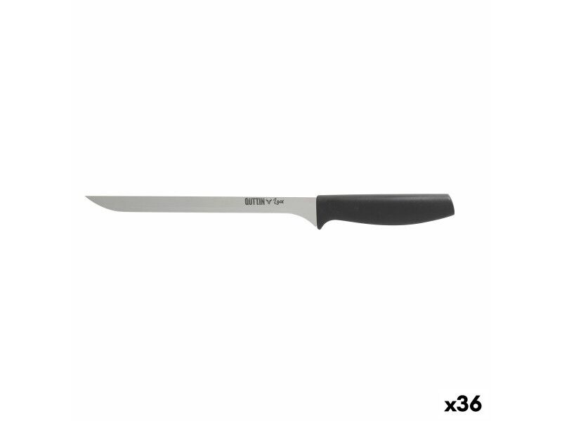Nóż do Szynki Quttin Laos 22 cm Czarny Srebrzysty (36 Sztuk)