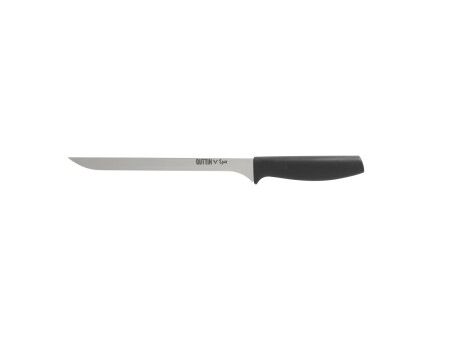 Nóż do Szynki Quttin Laos 22 cm Czarny Srebrzysty (36 Sztuk)