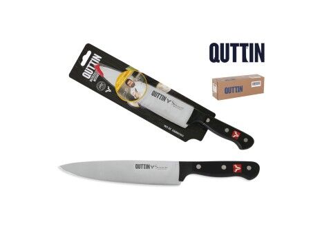Nóż kuchenny Quttin SYBARITE Czarny Srebrzysty 20 cm (8 Sztuk)
