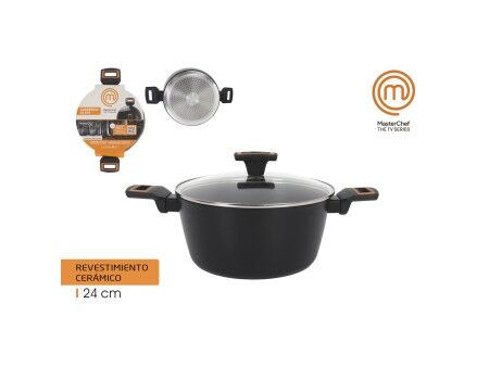 Garnek z Pokrywką MasterChef 24 cm 2,5 mm (4 Sztuk)