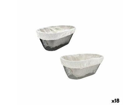 Koszyk na chleb Metal Owalne 25 x 13 x 10 cm (18 Sztuk)
