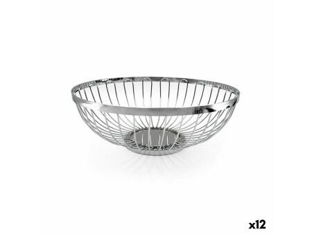 Koszyk na pieczywo My Bar Srebrzysty Metal 25,5 x 9,5 cm (12 Sztuk)