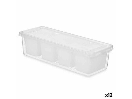 Organizer do lodówki Kinvara 02 1066 Biały Przezroczysty 37,5 x 9 x 14,3 cm