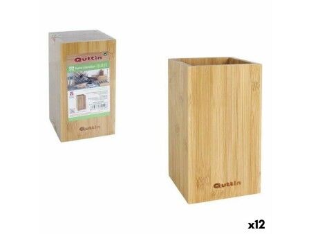 Pojemnik na przybory kuchenne Quttin Bambus 10,5 x 10,5 x 18 cm (12 Sztuk)