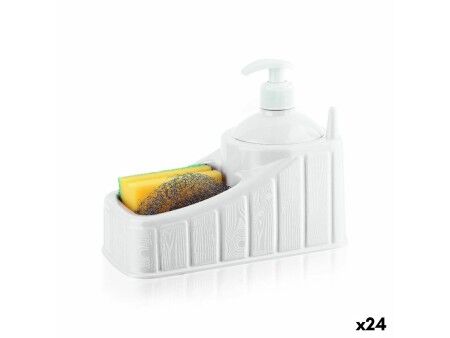 Dozownik do Płynu do naczyń do Zlewozmywaka 2 w 1 Privilege Plastikowy 20 x 17 x 10 cm Biały (24 Sztuk)