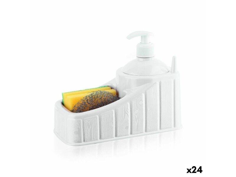 Dozownik do Płynu do naczyń do Zlewozmywaka 2 w 1 Privilege Plastikowy 20 x 17 x 10 cm Biały (24 Sztuk)
