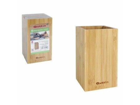 Pojemnik na przybory kuchenne Quttin Bambus 10,5 x 10,5 x 18 cm (12 Sztuk)
