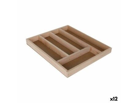 Organizer na Sztućce Quttin Quttin Drewno 33 x 28 x 3,5 cm (12 Sztuk)