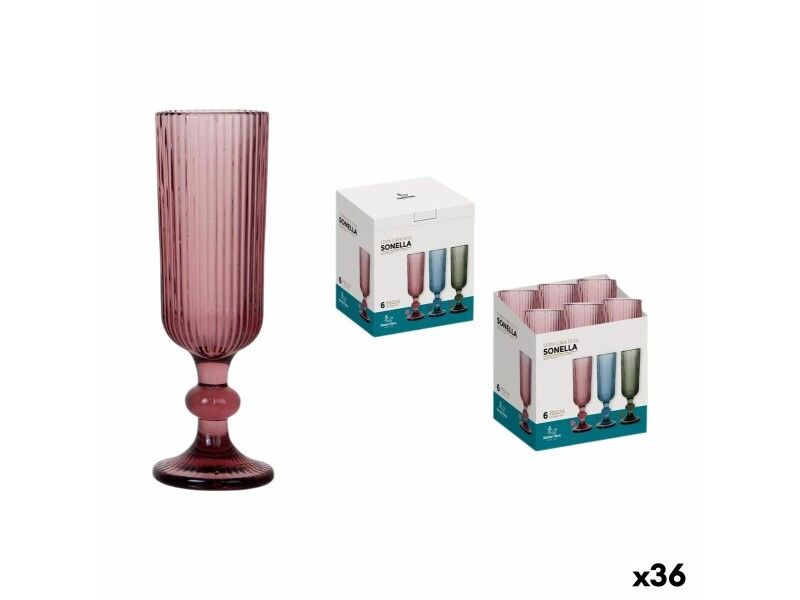 Kieliszek do szampana Santa Clara Sonella Fioletowy (36 Sztuk)