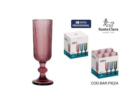 Kieliszek do szampana Santa Clara Sonella Fioletowy (36 Sztuk)