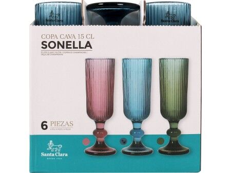 Kieliszek do szampana Santa Clara Sonella Niebieski (36 Sztuk)