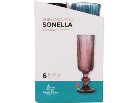 Kieliszek do szampana Santa Clara Sonella Niebieski (36 Sztuk)