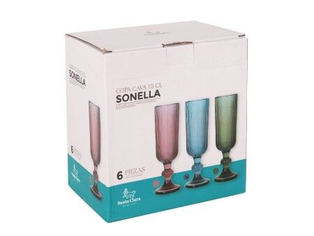 Kieliszek do szampana Santa Clara Sonella Niebieski (36 Sztuk)