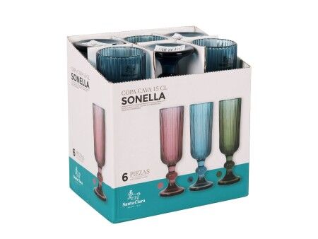Kieliszek do szampana Santa Clara Sonella Niebieski (36 Sztuk)