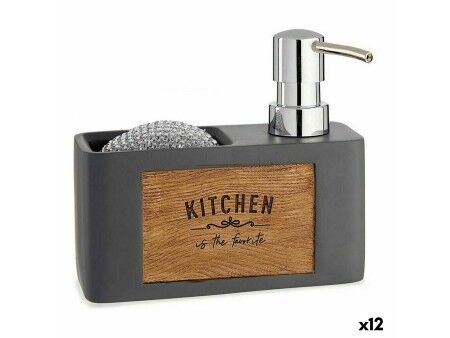 Dozownik do Płynu do naczyń do Zlewozmywaka 2 w 1 Kinvara B5625B-A Polyresin 15 x 13 x 6 cm (12 Sztuk)